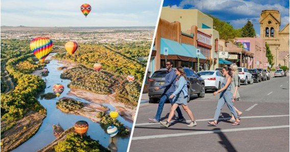 distance between albuquerque and santa fe